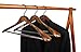 TOPIA HANGER Set of 6 Beautiful Coat Suit Jacket Wood Wooden Hangers, Premium Retro Finish with Extra-Wide Shoulder- 360° Black Hooks & Anti-Slip Bar CT02A