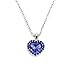 Blue Titanic Heart of The Ocean Pendant Necklace Silver Chain Jewelry Gift for Mom Mother Girlfriend Teen Girl Birthday Christmas Valentine Day