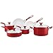SilverStone Ceramic Nonstick Cookware Pots and Pans Set, 12 Piece, Chili Red