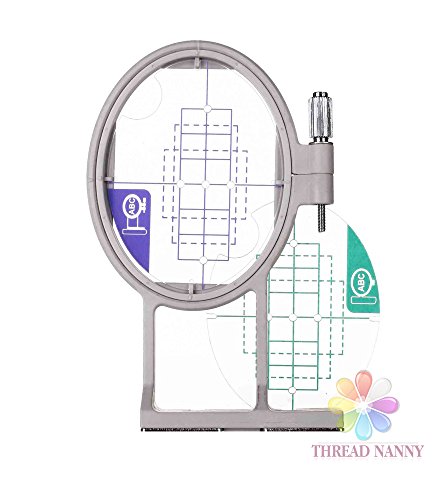 New ThreadNanny SA442 1-inch x 2-1/2-inch Embroidery Hoop w/ Placement Grids for Brother PE-700, PE700II, PE-750D, PE-770, PE-780D, Innovis 1000, Innovis 1200, Innovis 1250D, PC-6500, PC-8200, PC-8500 And Babylock Ellure, Emore and Esante