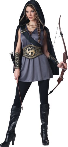 Incharacter costumes women s huntress costume, grey/bla…