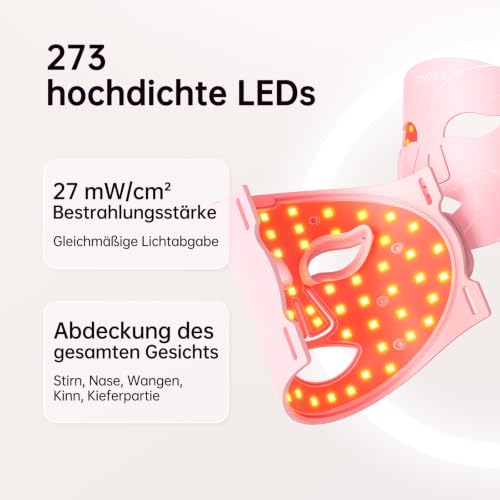 XSSNVV LED Face Mask, Wireless Light Therapy Face Mask, 4 Modes | Anti-ageing, skin clarification, anti-inflammatory, soothing, red/blue LED, rechargeable red light lamp face, beauty gifts
