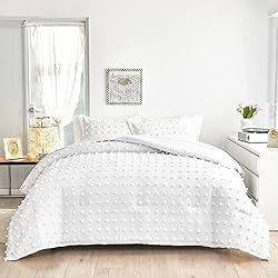 Tufted Dots Bed in a Bag White 7 Pieces Queen