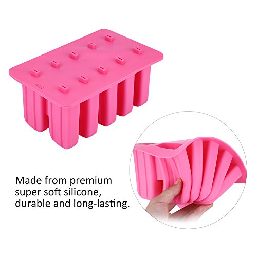 Ice Cream Maker Mould, Popsicle Molds Food Grade Silicone Frozen Ice Cream Maker for Children Summer Bar Accessories(pink)