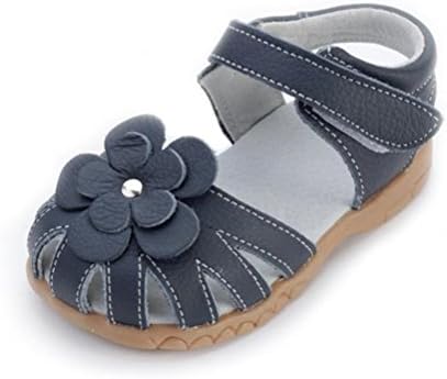 AileeseToddler Baby Little Kid Girl Genuine Leather Soft Closed Toe Fashion Beach Sandals Summer Shoes