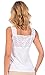 Patricia Women's Ultra Soft Stretch Camisole Wide Strap with Lace Trim Tank Top (White, Large)