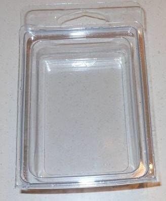 Soap Mold Set of Ten 1-Cavity with Lids & Hang Hole -Transparent- Cavity measures 3 1/4" x 2 3/8" x 1" - Set of 10 bases with lids for Melt and Pour M & P Soaps.Holds 4oz soap.