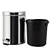 Juvale Stainless Steel Trash Can - Step Trash and Recycling Bin for Bathroom, Living Room, Office - 10.75 Inches in Height, 8 Inches in Diameter