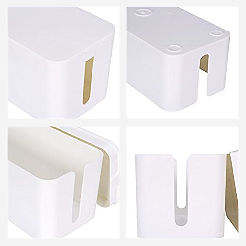 ShellKingdom Cable Management Box, 3 set Cable Organizer For Cable and Cord Management, Storage and Holder to Cover and Hide & Power Strips & Cords(White)