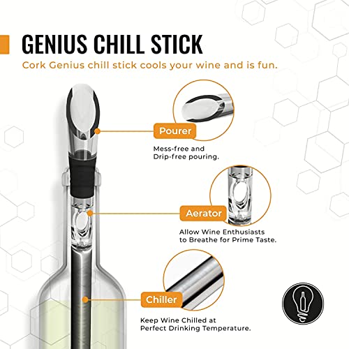 Cork Genius Wine Chiller and Aerator with PerfectPour Spout