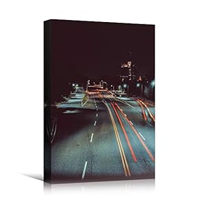 signwin Canvas Wall Art Road Lights Cityscape Colorful...