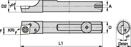 WIDIA Circle CSBM5650L CSBM Small Hole Boring Bar for Turning, 0° Angle, Steel Shank Boring Bar, 5mm Shank Diameter, Left, 63.5mm Length
