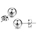 FIBO STEEL 5 Pairs Stainless Steel Round Ball Stud Earings for Men Women, 4mm-8mm
