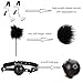 Bondage Restraints Kit 10Pcs BDSM Bed Restraints System with Handcuffs Footcuffs Whip Rope Blindfold Mask Mouth Gag Magic Wand Cross Strap Couples Toy Set for Sex Play (Black)
