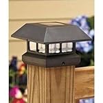 Veranda 4 in. x 4 in. Black Solar-Powered Post Cap for Deck or Fence, Black (12 PACK)