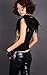 L'VOW Real Natural Feather Epaulet Shrug Shawl Scapular Shoulder Wrap Halloween (Y- Black)