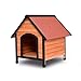 Tangkula Dog House, Wooden Pet Kennel, Outdoor Weather Waterproof Pet House, Natural Wooden Dog House Home with Reddish Brown Roof, Pet Dog House (Small, Red & Natural)