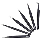 6pcs ESD Anti-Static Stainless Steel Tweezers Set Maintenance Repair Tool Kit