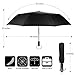 ESEOE Travel Umbrella, Large Windproof Umbrella, Auto Open Close Compact Folding Umbrella (10 Ribs) (Black)