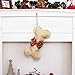 Beyond Your Thoughts New Linen Dog Bone Christmas Stockings for Pet Jute Natural Burlap Holidays-16 inches x 8 inches 1# Red Bowknot (1 Pack)