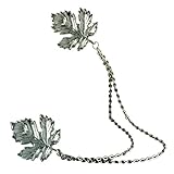 Voberry® New Jewelry Retro Cute Beautiful Tassel Chain Leaves Cute Pin Brooch Cardigan Sweater or Shawl Clip (Silver)