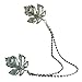 Voberry® New Jewelry Retro Cute Beautiful Tassel Chain Leaves Cute Pin Brooch Cardigan Sweater or Shawl Clip (Silver)