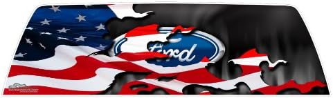 GATORWRAPS - Ford Patriotic Flag Window Graphic -"66 x 20" Full-Size Pick Up Truck