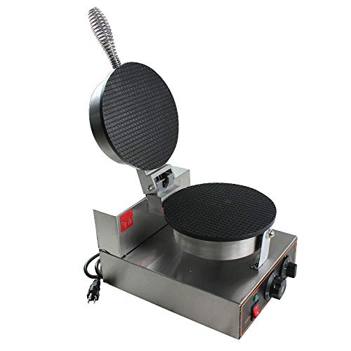 WINUS 110V Electric Ice Cream Waffle Maker Commercial Stainless Nonstick Ice Cream Waffle Cone Maker Baker Machine for Restaurant Bakeries US Stock