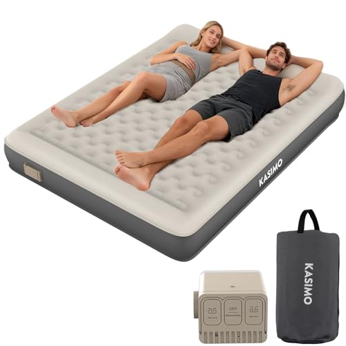 KASIMO 2 Person Inflatable Mattress, Built-in Wireless Electric Pump, TPU Material Inflatable Mattress, Quick Inflating 3 Min, Inflatable Bed 150 x 190 x 22 cm for Camping and Guests