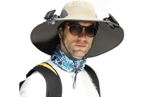 Solar Powered Fan Hat, 2026 New Breathable Wide Brim Solar Fan Hat Outdoor Fishing, Hiking, Beach, for Men Women