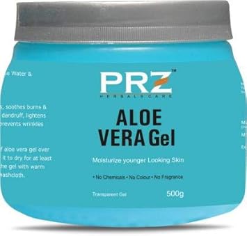 PRZ 100% Pure Natural ALOE VERA GEL Transparent (500Gram) For Body & Face Moisturizing, Hair Gel, Multipurpose Beauty Skin Gel, Acne Scars, Glowing & Radiant Skin Treatment