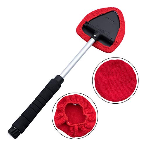 URlighting Windshield Cleaner Brush Tool - Extendable Handle Auto Car Window Glass Cleaning Wash Kit - 2 Packs Washable and Reusable Pads