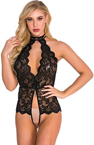 Bivan Women's Sexy Backless One-Piece Teddy Lingerie Lace Bodysuit Underwear