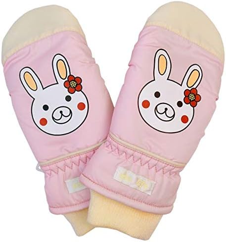 Amazon Co Jp ミトン スキー手袋 ベビー キッズ 子供 うさぎ柄 スキーグローブ スノーグローブ W 03 ピンク 3 5才 15cm 服 ファッション小物