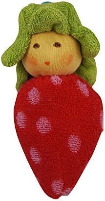 Nanchen Organic Cotton Baby Toy Strawberry Baby Rattle Doll 5"