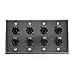 Seismic Audio SA-PLATE34 Stainless Steel Wall Plate 4 Gang with 8 XLR and 1/4-Inch Combo Connectors