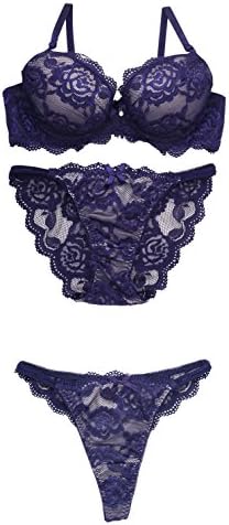 インナーウェア三恵 エレガントでSEXYなシースルー風総レースブラ&2ショーツ【ABCDEFカップ】