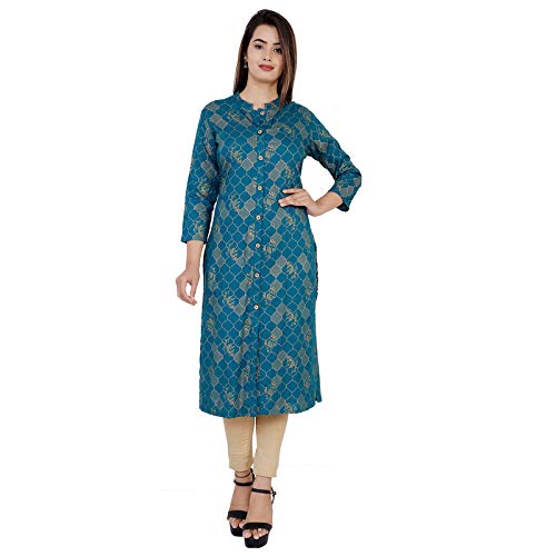 Women Rayon Printed Ankle Anarkali Kurti