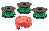 YourStoreFront 3 Pack Auto Feed Spools Line Trimmer and Replacement Bump Cap for Black & Decker GH3000 Trimmer