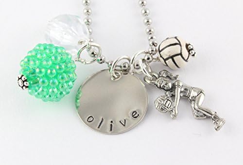 Volleyball Personalized Charm Necklace - Volley Ball Custom Gift