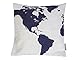 Decorbox Cotton Linen Square Throw Pillow Case Decorative Fashion Cushion Cover Pillowcase Captain Blue Map 18 