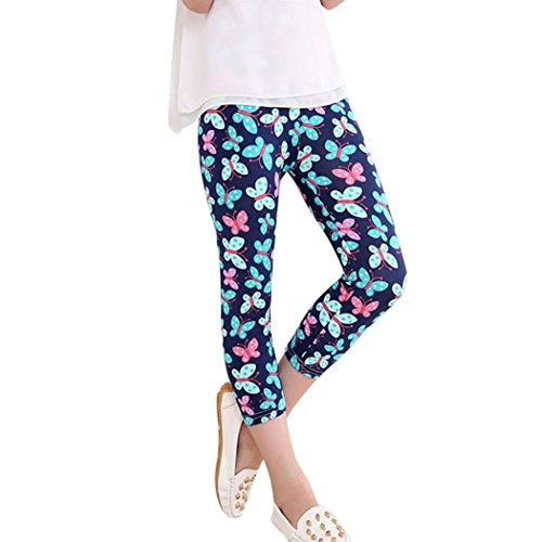 image for TLoowy Girls Active Capris Leggings Baby Toddler Kid Floral Print Comf
