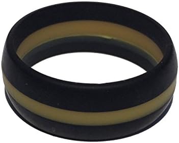 Tough Love Rings - STRIPED BLACK/GOLD - Thick Band - Size 7