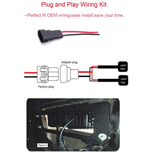4x 3 Inch 18W Dually LED Fog Light Pods with Quick-Detach Wiring Plug and Fog Lamp Location Mounting Bracket Fits for Dodge 2010-2019 Ram 2500 3500, 2009-2012 Ram 1500