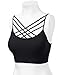 Women's Front Criss Cross Strappy Wirefree Fitness Bralette Tops Black SM