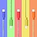 Micro USB Cable 6ft, Pofesun 10Pack 6FT Android Charger Cord Long Nylon Braided Sync and Fast Charging Cables Compatible Galaxy J8 J7/S7 S6 Edge/Note5, Sony, Motorola, HTC, LG Android Tablets and More