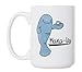 Artisan Owl Mana-Tea Funny Manatee Coffee Mug – 15oz Large Ceramic Tea Cup, Cute Animal Pun Gift for Women, Men, Office, Home or Kitchen Use