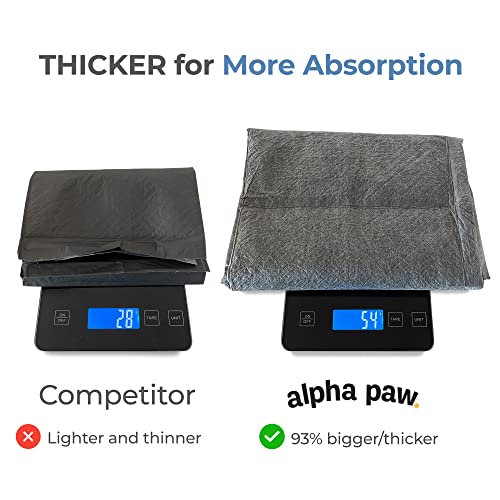 Alpha Paw Odor Eliminating Pee Pads for Dogs, Extra Thick Disposable