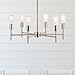 Bella LED Industrial Hanging Chandelier Light Fixture Brushed Nickel Linea di Liara LL-P250-BN