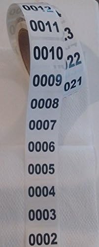 1000 Consecutive Number Labels 1 1/2" x 1" Paper